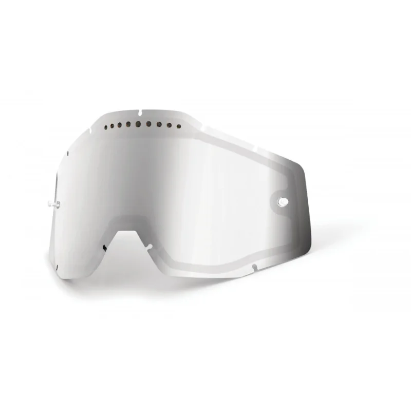 100%, RC1/AC1/ST1 Lins Vented Dual Mirror / Smoke Anti-Fog, SILVER Snabb frakt