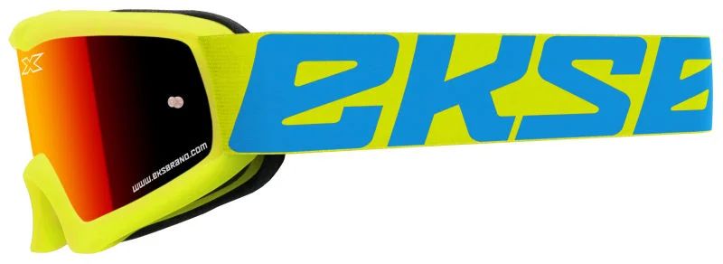 Expressleverans EKS X-Grom Youth Goggle - Flo Yellow / Red Mirror Lens