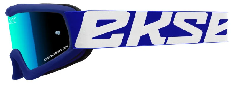 Billig EKS X-Grom Youth Goggle - Blue / Blue Mirror Lens