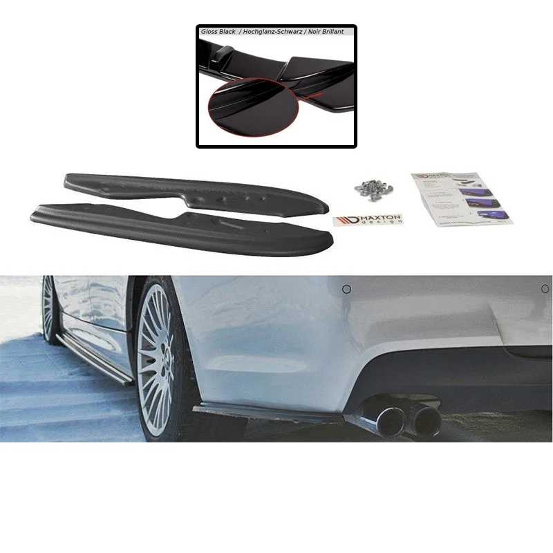 Köp online Bakre sido splitters kolfiber-look BMW E90 M-paket facelift (2005-2012)