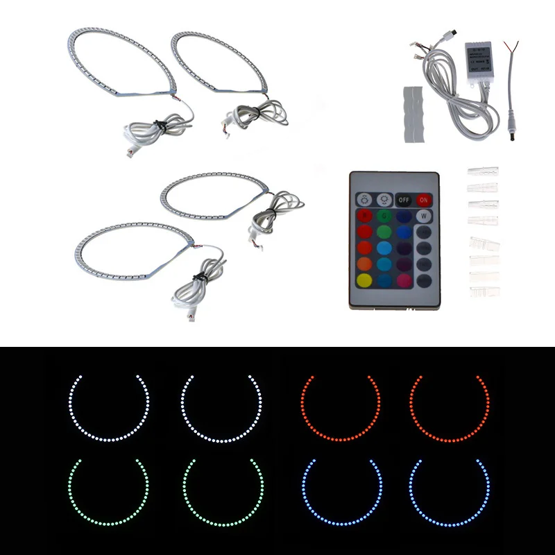 Angel eyes ringar RGB + white - BMW E39 (131mm x 4) Lågt pris