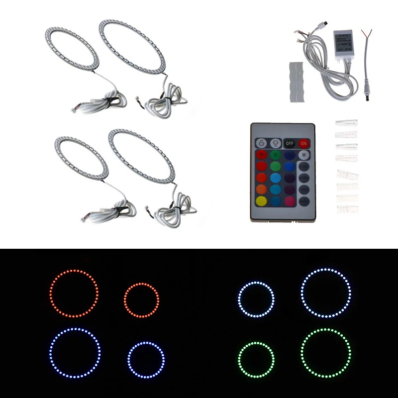 Erbjudande Angel eyes ringar RGB + white - BMW E61 (80mm + 100mm)