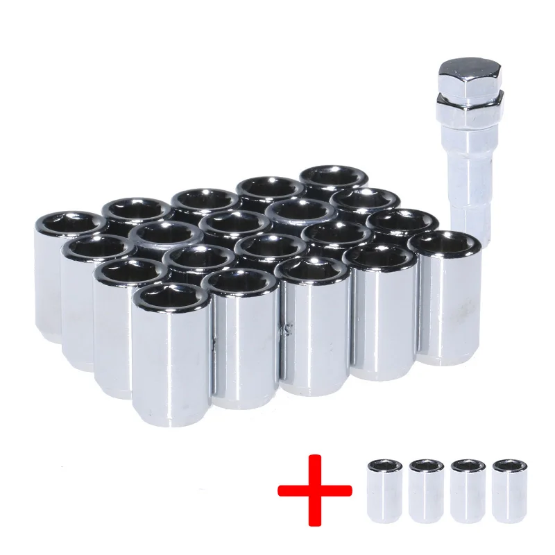 I lager Hjulmuttersats Tuningmutter Chrome (24x) - Nissan Navara D22 / D23 / D40 (1997-2017)