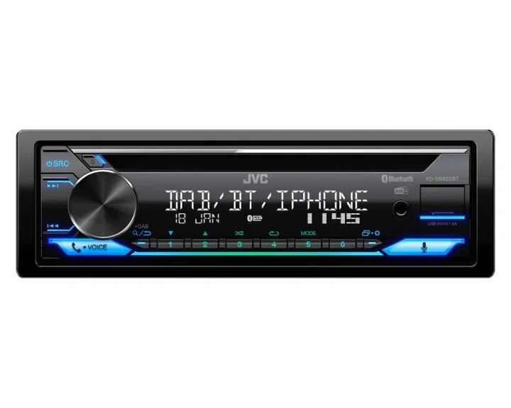 I lager JVC KD-DB922BT, bilstereo med Bluetooth och DAB+