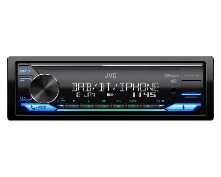 risnedsättning JVC KD-X482DBT bilstereo med Bluetooth, AUX/USB och DAB+