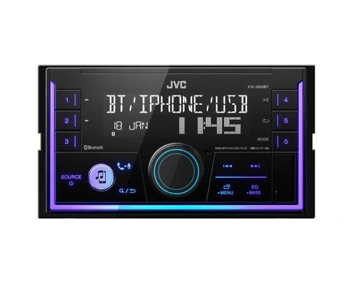Utförsäljning JVC KW-X850BT, bilstereo med Bluetooth, AUX/USB och 3 par lågnivå
