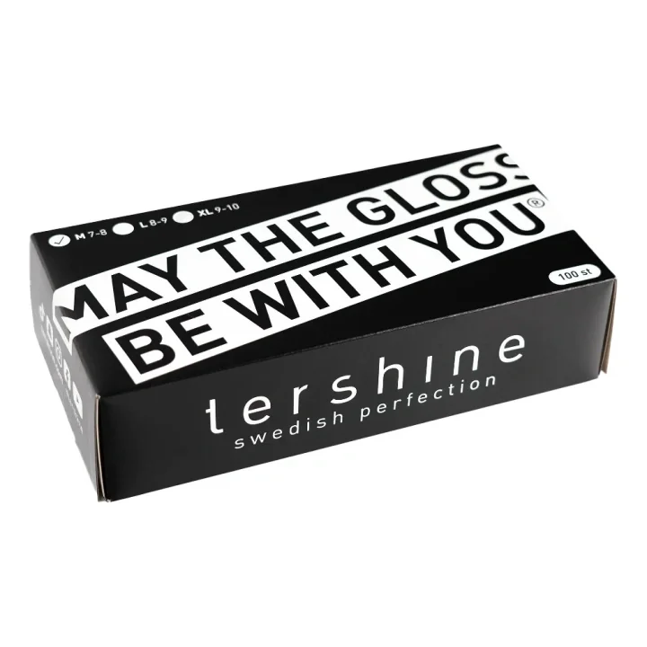 Tershine Nitrilhandskar, svarta 100-pack, medium 7-8 Fynd