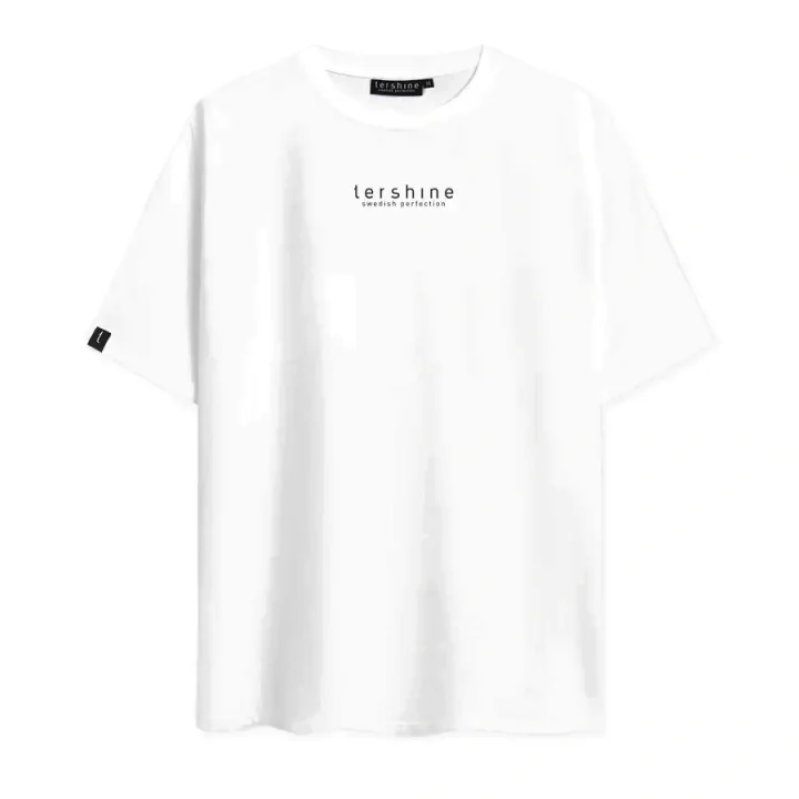 Premium Tershine Oversized T-shirt, vit, XXX-large