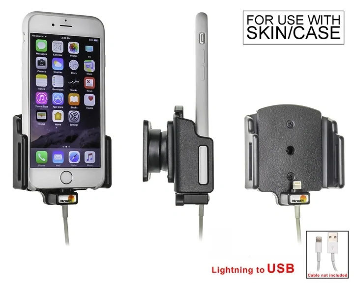 Brodit Hållare för Kabelanslutning, Apple iPhone 6S/7/8/SE 2nd Gen 2020/X/Xs Fynd