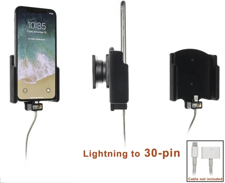 Brodit Hållare för Kabelanslutning, Apple iPhone X/Xs Populär