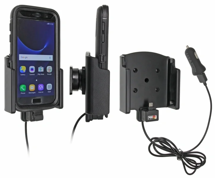 Brodit Aktiv hållare med USB-kabel och cigg-adapter, Samsung Galaxy S7 Expressleverans