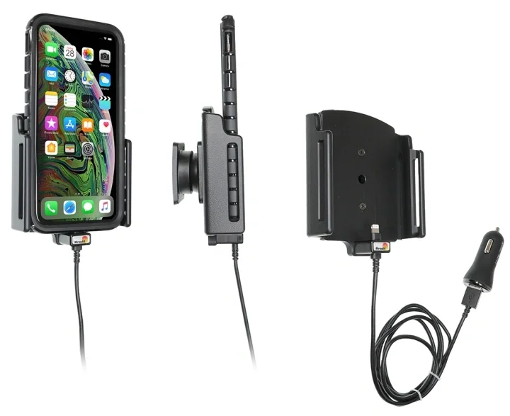 Lågt pris Brodit Aktiv hållare med USB-kabel och cigg-adapter, Apple iPhone 11 Pro Max/Xs Max