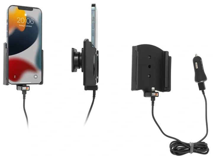 Brodit Aktiv hållare med USB-kabel och cigg-adapter, Apple iPhone 13 Pro Max/14 Plus/14 Pro Max Erbjudandepris