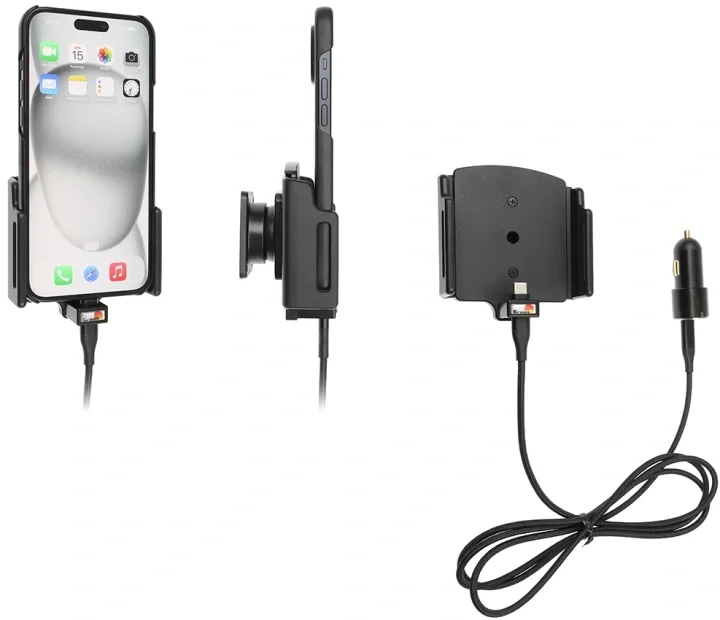 Brodit Aktiv hållare med USB-kabel och cigg-adapter, Apple iPhone 15 Plus/15 Pro Max/16 Plus/16 Pro Max Endast denna vecka