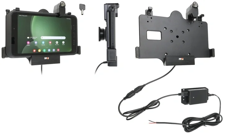 Snabb leverans Brodit Hållare med nyckel-lås, Samsung Galaxy Tab Active 3 SM-T570/SM-T575/5 SM-X300/SM-X306B