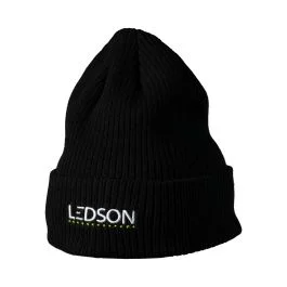 Stickad mössa med Ledson logga Lågt pris